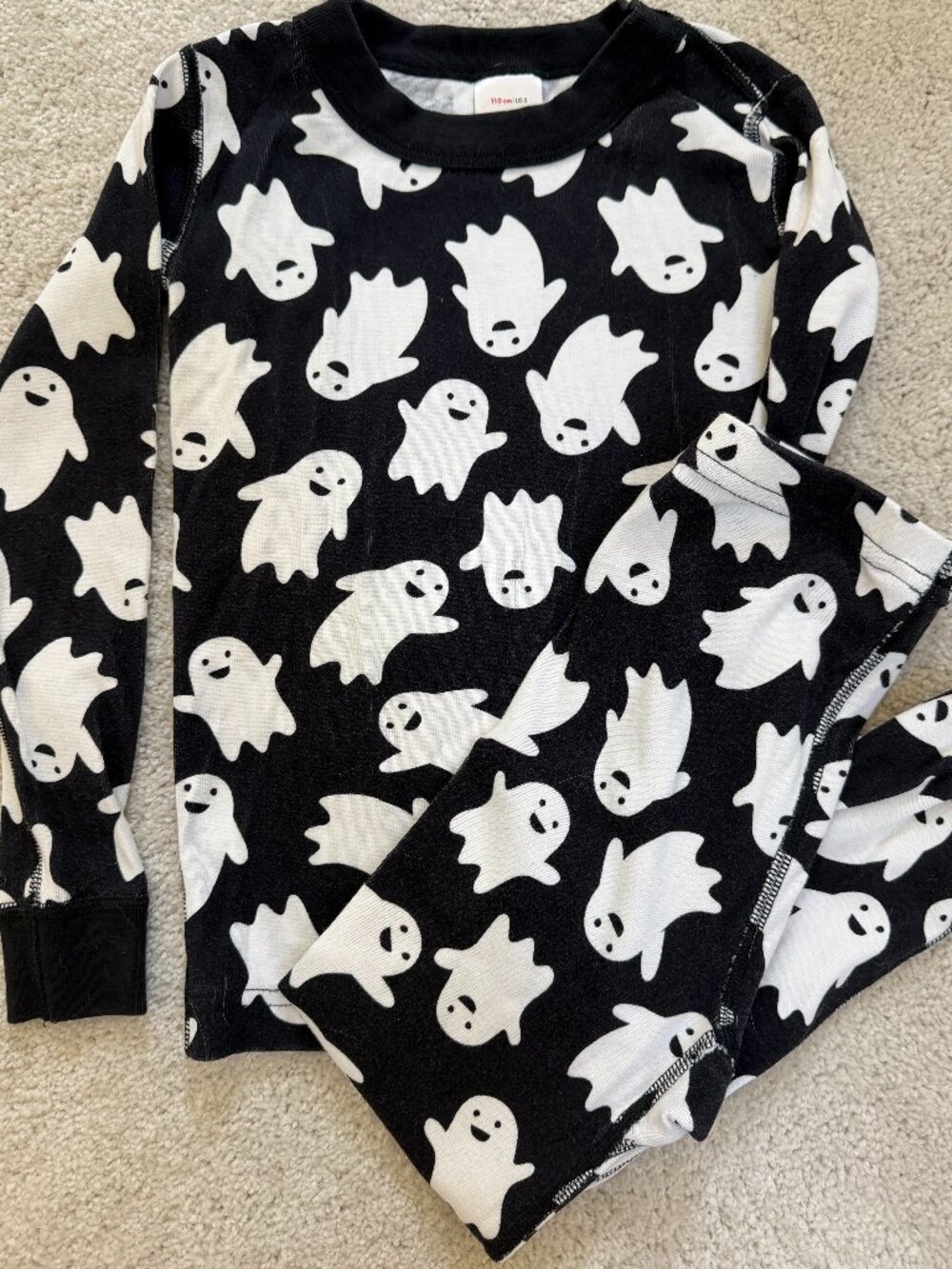 Hanna Andersson 110cm Organic Cotton Ghost Long Johns PJs Set